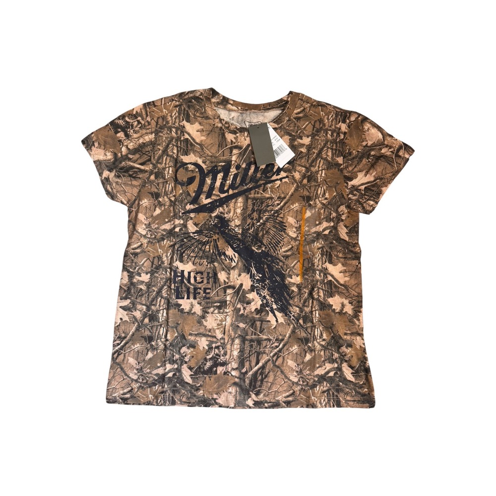 Miller High Life Camo‎ Shirt Mens Small Pheasant Hunting Graphic Tee NEW NWT